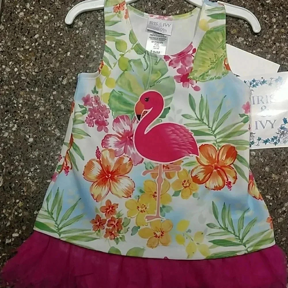 FUCHSIA FLAMINGO DRESS/BOTTOMS